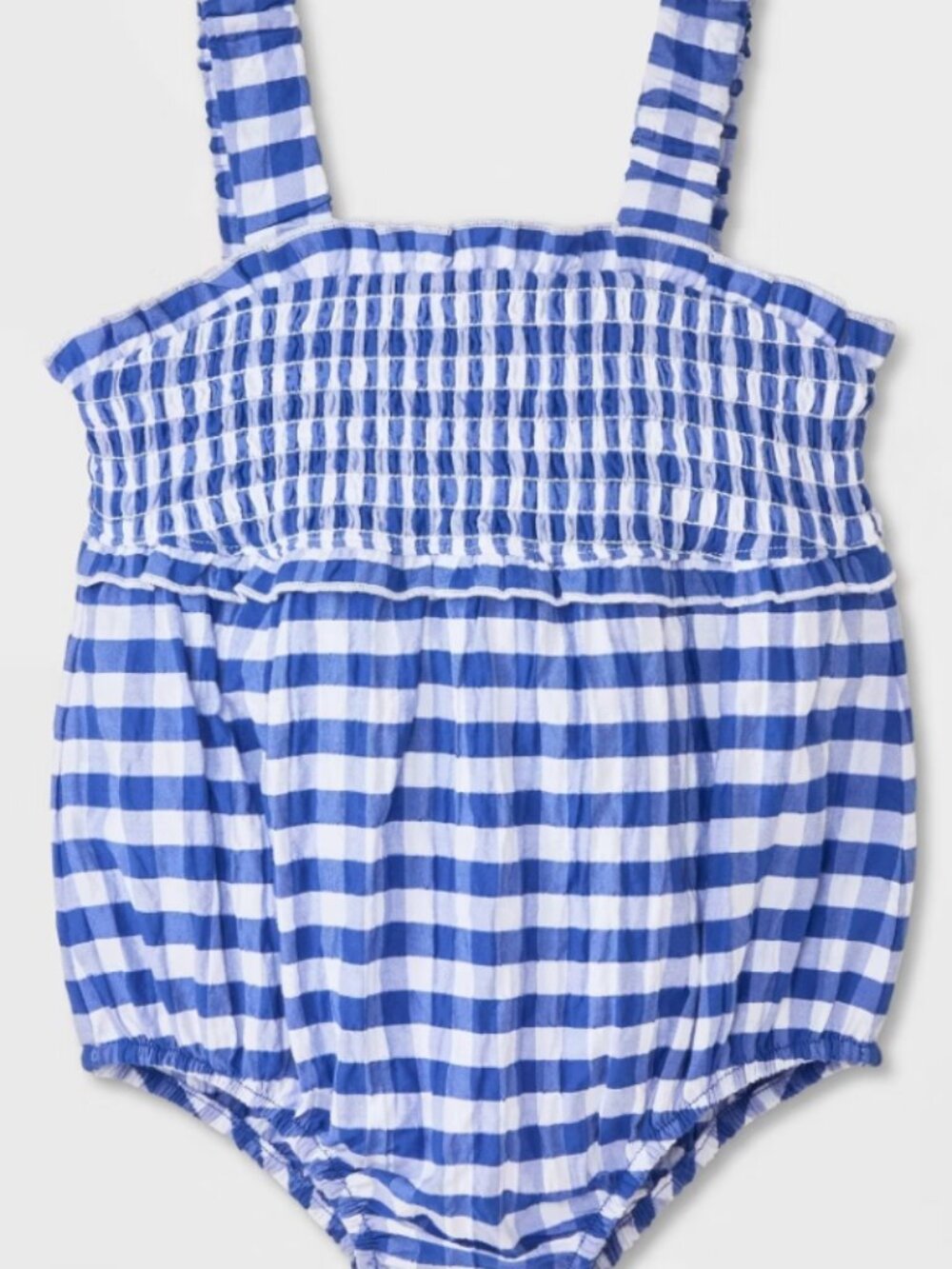 Baby Girls' Gingham Romper - Cat & Jack™ Blue 0-3M